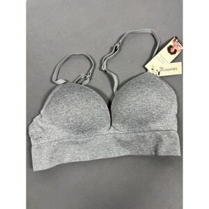 No Boundaries Gray Seamless Padded Bralette with Adjustable Straps NWT XS‎
